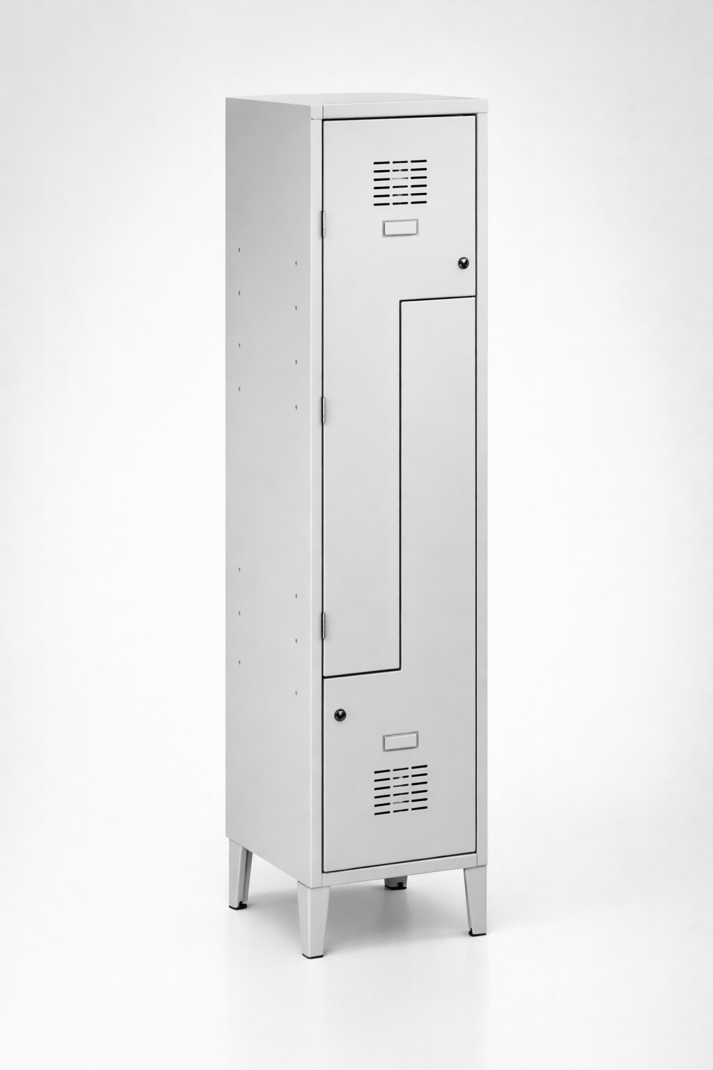 Szafka ubraniowa BHP typu L Sul 41 W lx – na nóżkach - wygodne gospodarowanie przestrzenią szatni przy