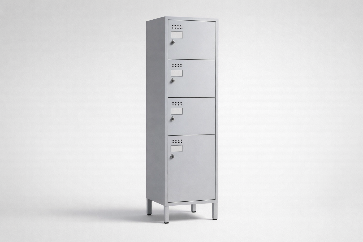 Szafa z drzwiami z plexi MSus 314 – na nóżkach - połączenie przejrzystości wizualnej zawartości z