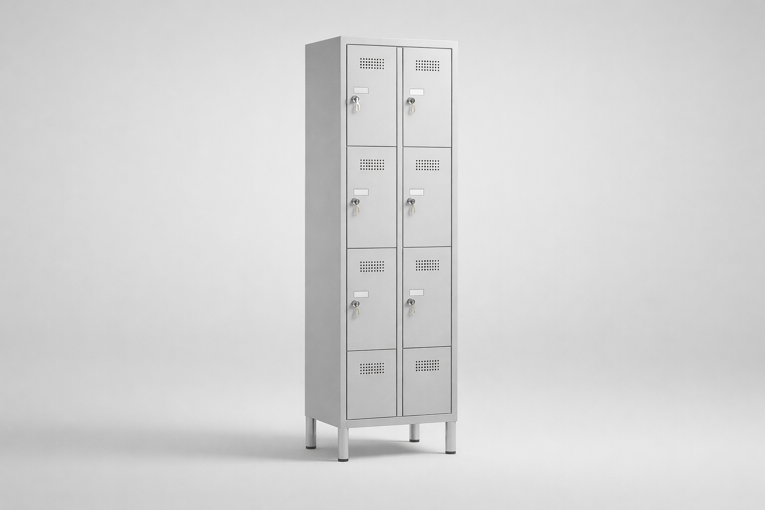 Szafa z drzwiami z plexi MSus 415 – na nóżkach - połączenie przejrzystości wizualnej zawartości z