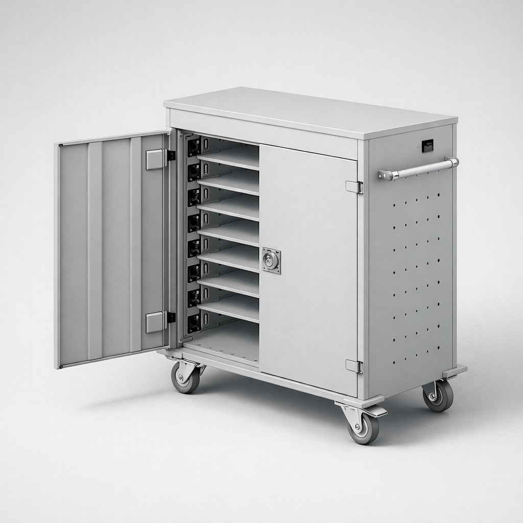 Wózek na laptopy WNL 0615051017 - kontrolowany obieg, ładowanie i sprawne