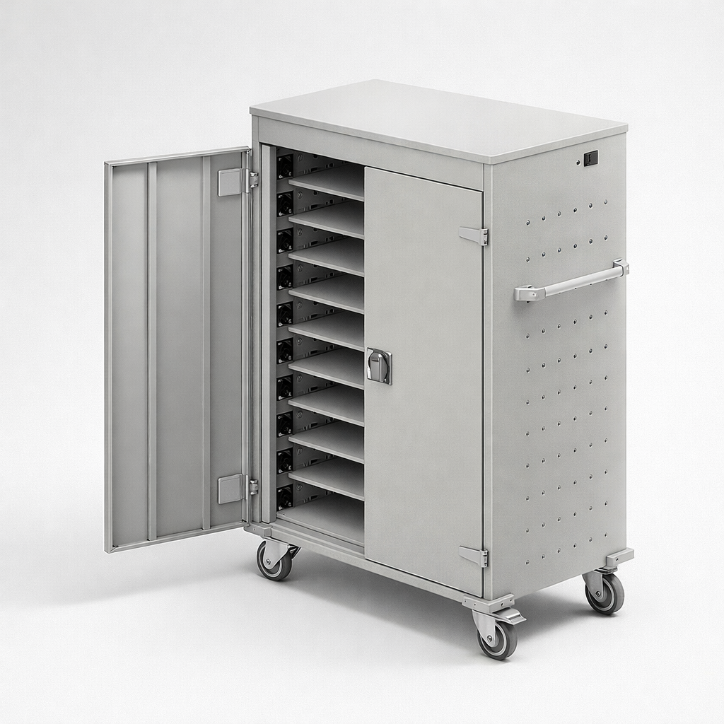 Wózek na laptopy WNL 0614051018 - kontrolowany obieg, ładowanie i sprawne