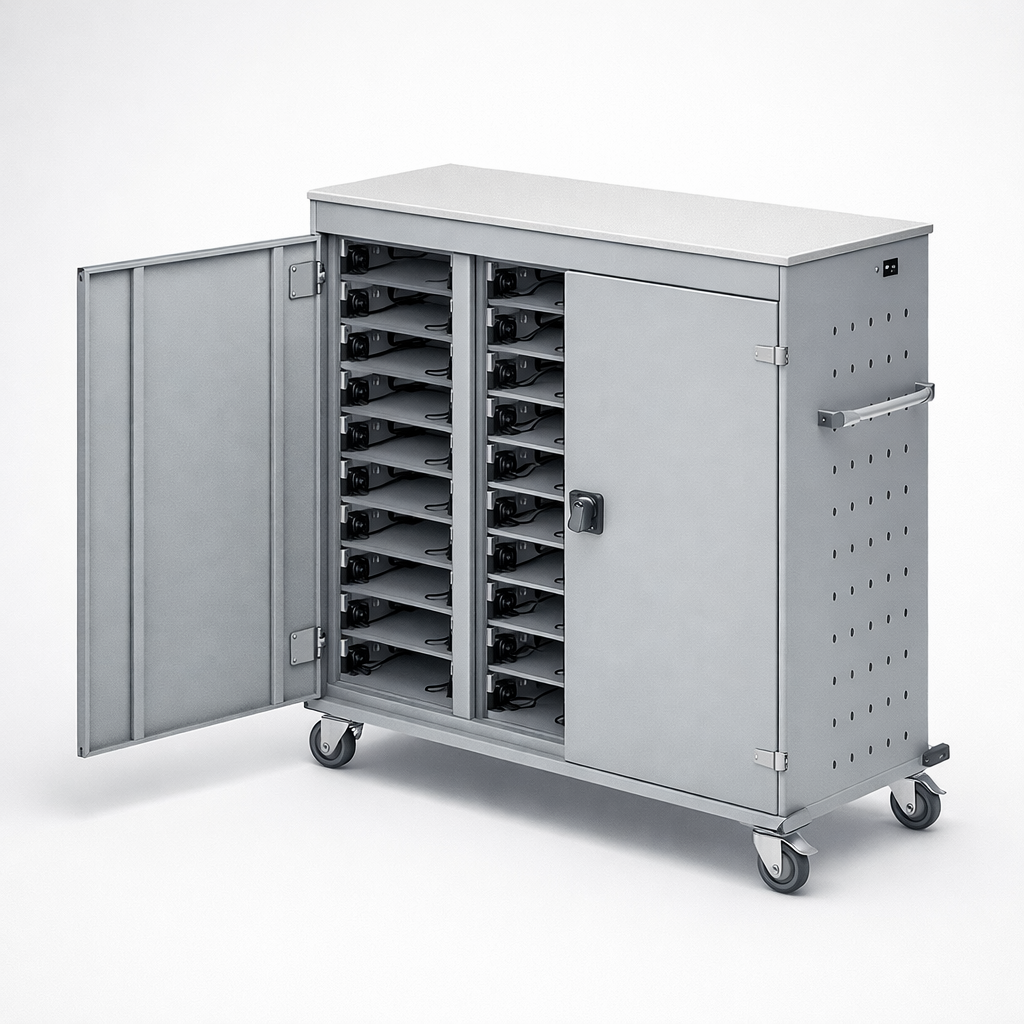 Wózek na laptopy WNL 0714051017 - kontrolowany obieg, ładowanie i sprawne