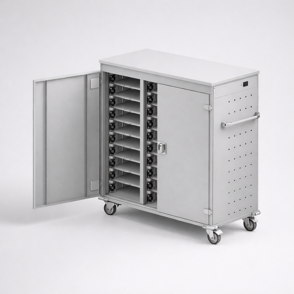 Wózek na laptopy WNL 0714051018 - kontrolowany obieg, ładowanie i sprawne