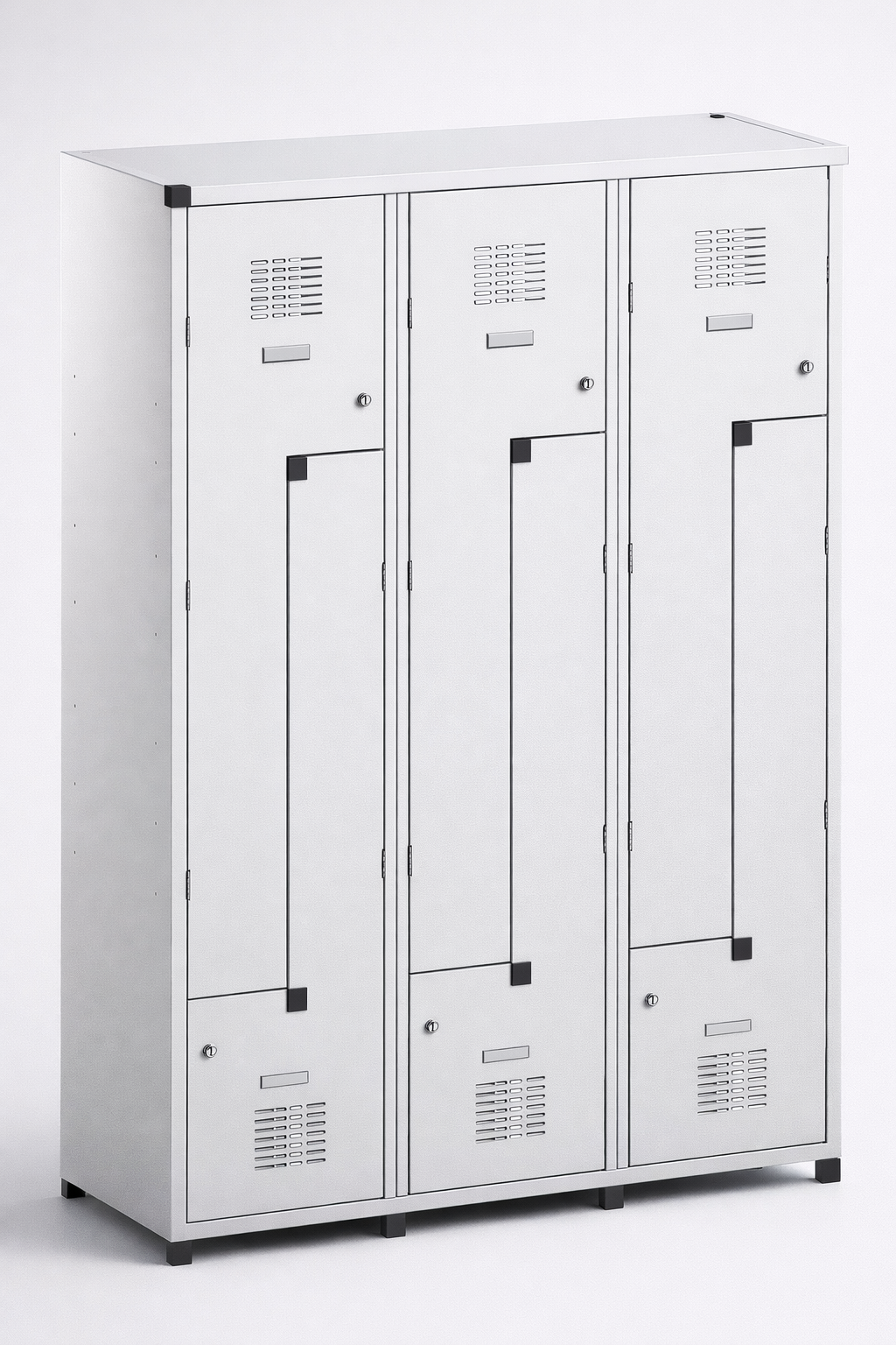 Szafka ubraniowa BHP typu L Sul 43 W st - wygodne gospodarowanie przestrzenią szatni przy